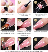 Carica l&#39;immagine nel visualizzatore di Gallery, Gel per Unghie Ricostruzione Kit, Mysweety 8 Colorati Poly Gel professionale Rosa, con Unghie Finte/Pennello/Gel Chiodo Base/Top Coat/Soluzione Slip