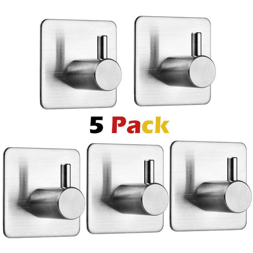 Auxmir 5PZ Ganci Adesivi 3M Appendiabiti Gancio Porta Oggetti, Argento - Ilgrandebazar