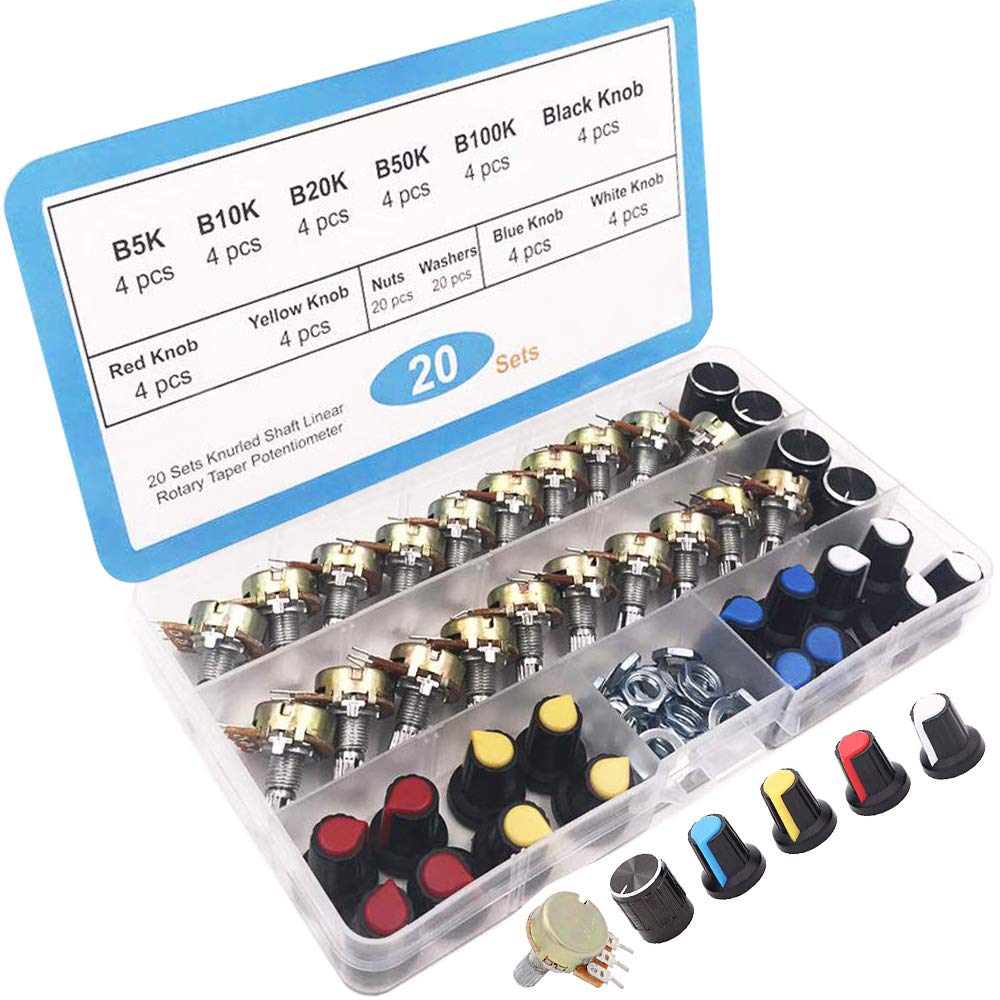 RUNCCI-YUN 20pcs Potenziometro Rotativo, Arduino Potenziometri,...
