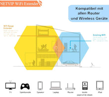 Carica l&#39;immagine nel visualizzatore di Gallery, NETVIP Ripetitore WiFi Wireless 300Mbps/ 2.4GHz WiFi Extender e Access Point Potenzia la Tua Copertura Wi-Fi Compatibile con Tutti i Modem Router WiFi