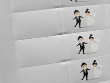 Carica l&#39;immagine nel visualizzatore di Gallery, 110 Bigliettini Bomboniera Matrimonio Nozze Caricatura Sposi