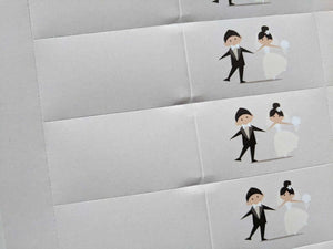 110 Bigliettini Bomboniera Matrimonio Nozze Caricatura Sposi