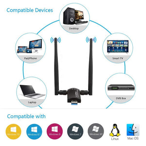 Flybiz Chiavetta WiFi 1200Mpbs, Adattatore USB 3.0 WiFi, Dual Band... - Ilgrandebazar