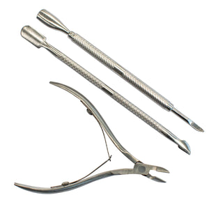TRIXES Kit per la cura delle cuticole - 3 Pezzi - Taglia Grigio - Ilgrandebazar