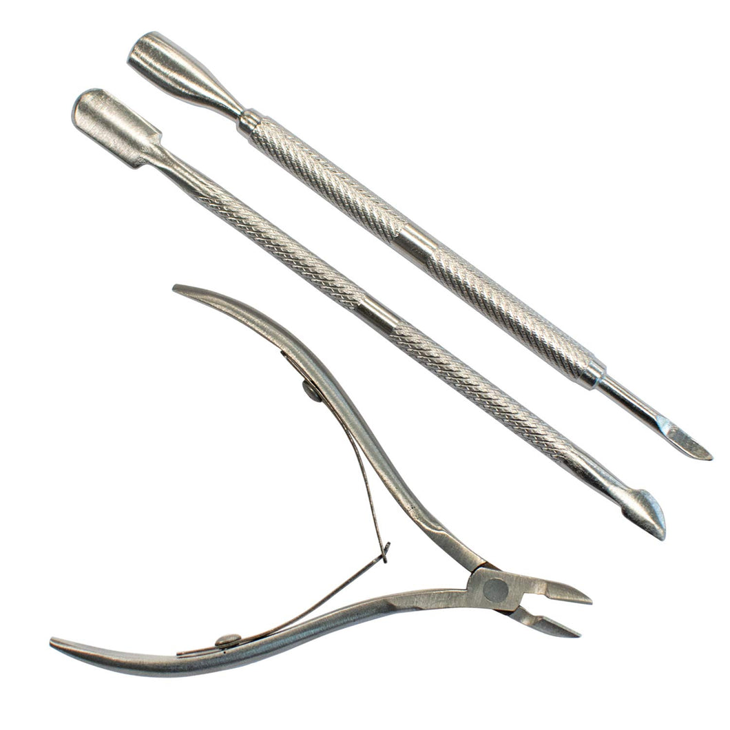 TRIXES Kit per la cura delle cuticole - 3 Pezzi - Taglia Grigio - Ilgrandebazar
