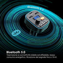 Carica l'immagine nel visualizzatore di Gallery, Trasmettitore FM Bluetooth 5.0 per Auto ieGeek, 8 Colori Controluce Pulsante...