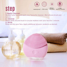 Carica l&#39;immagine nel visualizzatore di Gallery, Silicone Detergente viso Spazzola di Pulizia del viso, Sonic Electric Silicone Impermeabile Massaggiatore