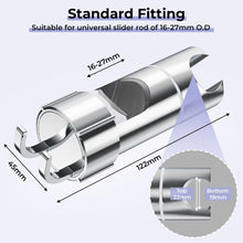 Carica l&#39;immagine nel visualizzatore di Gallery, Alyvisun Universale Supporto Soffione Doccia con 2 Ganci, Ricambio Supporto Doccetta 360° Regolabile per Saliscendi da Diametro 16-27mm, Cromato Staffa per Soffione Doccia, Installazione Semplice