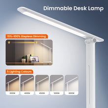 Carica l'immagine nel visualizzatore di Gallery, BICKON Lampada da Scrivania, 5 Colori e 10 Livelli di Luminosità Lampada da Tavolo, Timer/USB Ricarica/Tocca Controllo/Pieghevole, Protezione Gli Occhi LED Luce per Studio, Lavoro, Gioco, Regalo