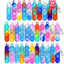 Carica l'immagine nel visualizzatore di Gallery, Ainiv 32PC Mini Pop Push It Fidget Toy Portachiavi,Colorato Silicone Spremere Pop Bubble Giocattoli Sensoriali Bulk,Poppet Bubble Giocattoli Antistress per Autismo Sollievo dallo Stress,Bambini Adulti