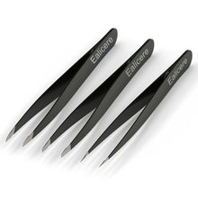 Carica l&#39;immagine nel visualizzatore di Gallery, 3 Pinzette per Sopracciglia, Acciaio Inossidabile, Oblique Appuntite one - Ilgrandebazar