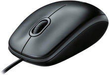 Carica l'immagine nel visualizzatore di Gallery, Logitech B100 Mouse USB Cablato, 3 Pulsanti, Rilevamento Ottico, Ambidestro, PC/Mac/‎Laptop, ‎Nero