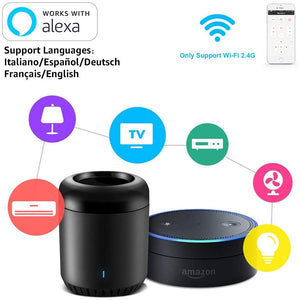 Broadlink Smart Home Hub, RM Mini3 Telecomando universale WiFi intelligente IR (a infrarossi), telecomando a infrarossi unico per tutti - Nero