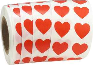Rosso Cuore Adesivi, 13 mm 1/2 Pollici di Larghezza, 1000 Etichette su - Ilgrandebazar