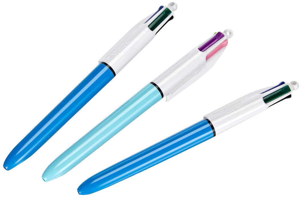6 Penne BIC 4 Colori Mini - Blu Nero Rosso Verde Retrattili