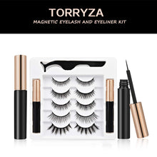 Carica l'immagine nel visualizzatore di Gallery, TORRYZA Reusable Glue-free Magnetic Eyelashes and Magnetic Eyeliner Kit, Upgraded 3D Magnetic Eyelashes Kit Set With Tweezers and Applicator - 5 Pairs