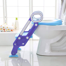 Carica l'immagine nel visualizzatore di Gallery, BAMNY Riduttore WC per Bambini con Scaletta Pieghevole, Kit Toilette Trainer Step Up con Cuscino Tenero Modello Universale (Azzurro)