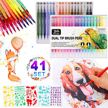 Carica l&#39;immagine nel visualizzatore di Gallery, Pennarelli Doppia Punta 36 Colori, Brush Pen Doppio con Fine 36 Colori
