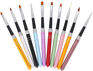 Anself 10pcs pennelli per unghie Art Design Polacco Brush Pen Set Nylon UV Gel Pittura Strumento unghie Pennello Stampa Decorazione Kit