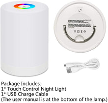 Carica l&#39;immagine nel visualizzatore di Gallery, Luce Notturna LED, Lampada da Comodino Intelligente, Controllo Tattile, Dimmerabile, USB Ricaricabile, Portatile, Colore che Cambia RGB per Bambini, Camera da Letto, Campeggio (Bianco Caldo)