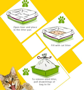 Sacchetti Lettiera Gatto Borsa con 1 Confezioni da (30 Sacchetti), 91.5×45 cm, Adatto a Servizi Igienici di Grandi e Medie Dimensioni, Borsa per Rifiuti Animali Extra 1 Rotolo (15 Sacchetti)