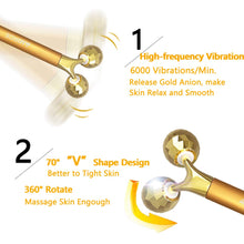 Carica l&#39;immagine nel visualizzatore di Gallery, 2-IN-1 Beauty Bar Rullo massaggiatore viso 24k Golden Pulse, massaggiatore... - Ilgrandebazar
