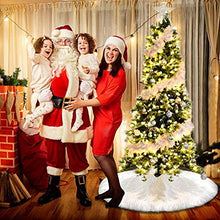 Carica l&#39;immagine nel visualizzatore di Gallery, Flysee Albero di Natale Gonna Copertura di Base Bianco Peluche Pannello Esterno Albero Natale per Albero di Natale Decorazione Natalizia, 31 Pollici / 78CM
