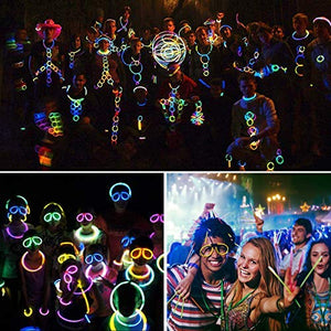 Josechan Glow Sticks, 200 PCS 8'' Bagliore colorato bastoni Bulk e 200 Pcs - Ilgrandebazar