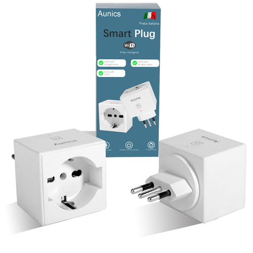 Presa Alexa Aunics Smart, Italiana 2 Pezzi Compatibile con Alexa...
