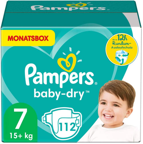 Pampers Baby-Dry, Pannolini, Taglia 7 15+ kg), Confezione da 112 pezzi