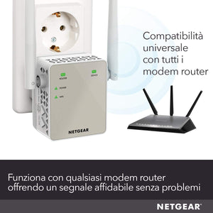 Netgear EX6120 Ripetitore WiFi AC1200, Extender e 1200 Mbps, Bianco