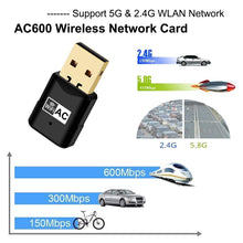 Carica l&#39;immagine nel visualizzatore di Gallery, Adattatore WiFi Scheda di Rete AC 600Mbps Nessun Bisogno Driver - Ilgrandebazar