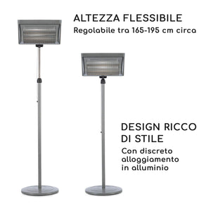 blumfeldt Heat Guard Focus - Riscaldatore da Terrazza, 2000W Argento - Ilgrandebazar