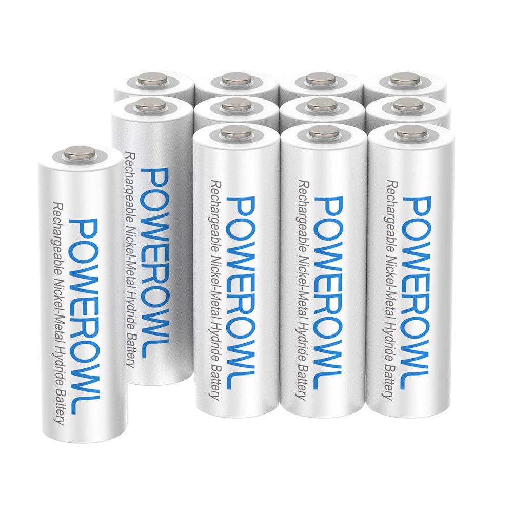 POWEROWL AAA Ricaricabili Pile Capacità Elevata 12 Batterie