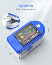 Carica l&#39;immagine nel visualizzatore di Gallery, Ossimetro da Dito,Pulsossimetro da Dito Professionale, Sensore Digitale di Ossigeno Nel Sangue e Pulsazioni, con Allarme SPO2, per Uso Domestico, Fitness e Sport Estrem (Blu)