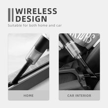 Carica l&#39;immagine nel visualizzatore di Gallery, Mini Aspirapolvere per Auto Senza Filo Ricaricabile con USB, Aspirabriciole Portatile, (Potente 120W, 6000Pa, 7.4V), Nero