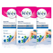 Carica l'immagine nel visualizzatore di Gallery, Veet Strisce Depilatorie Corpo e Gambe per Pelli Sensibili, 3 Confezioni da 16 Strisce
