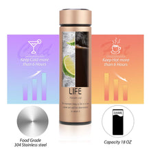 Carica l&#39;immagine nel visualizzatore di Gallery, king do way Portatile Borraccia in Acciaio Termica Bottiglia 500 ml, Oro - Ilgrandebazar