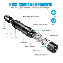 Carica l&#39;immagine nel visualizzatore di Gallery, Tattico Torcia Professionale Con Chip CREE XPG2 S3 T6,1200LUMEN Super... - Ilgrandebazar