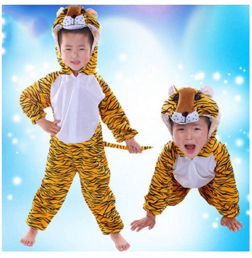 EVRYLON Costume Tigre Bambino Vestito Taglia L - 4-5 anni, Multicolore –