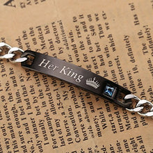 Carica l&#39;immagine nel visualizzatore di Gallery, Jovivi Bracciale Coppia in Acciaio Inox Her King + His Queen (può originale - Ilgrandebazar