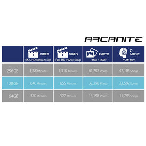 ARCANITE, 256 GB MicroSDXC scheda di memoria con adattatore - UHS-I 256 - Ilgrandebazar