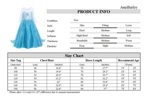 AmzBarley Vestito da Principessa Regina delle Nevi Abito 3-4 anni, Blu - Ilgrandebazar