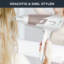 Carica l'immagine nel visualizzatore di Gallery, Rowenta CV5830 Studio Dry Glow Asciugacapelli con Booster Ionico, Phon per Capelli 2100W, Tecnologia Effiwatts, Thermo Control, 1 Diffusore e 1 Concentratore, 6 Combinazioni di Velocità/Temperatura