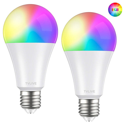 Lampadina Smart Alexa E27 2 Pack 10W con Bianco Caldo, Freddo, Rgb