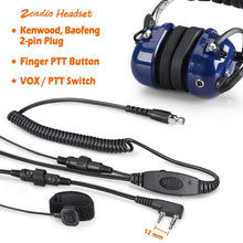 Carica l&#39;immagine nel visualizzatore di Gallery, Zeadio Cyanine militare Noise Cancelling Overhead Headset 2 spina per... - Ilgrandebazar