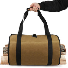 Carica l&#39;immagine nel visualizzatore di Gallery, Tela Borsa per Tronchi Camino, di Stoccaggio in Legno Tote Grande Cachi - Ilgrandebazar
