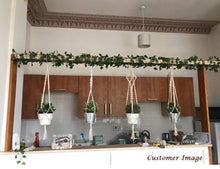 Carica l&#39;immagine nel visualizzatore di Gallery, Luxbon Set di 4 Fioriere Sospese in Macrame da Interno ed Esterno 104cm, Beige - Ilgrandebazar