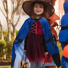 Carica l'immagine nel visualizzatore di Gallery, WENTS Costume da Strega di Halloween, Costume da Mago con Cappello da Mago Mantello per Bambini Ragazzo Ragazza Costume Cosplay Festivel Stile Stella (Fantasma)