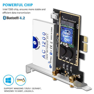 Scheda di Rete Wireless Wi-Fi con Bluetooth 4.2, WiFi 4.2 - Ilgrandebazar